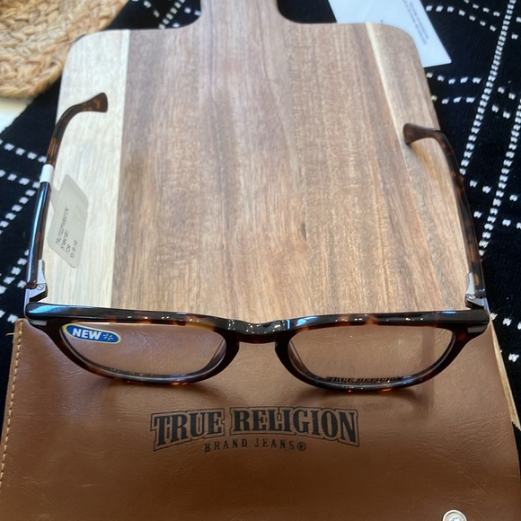 TRUE RELIGION 53-19-145 TORTOISE PLASTIC FRAME EYEGLASSES $114.00 EYEWEAR - Picture 3 of 4